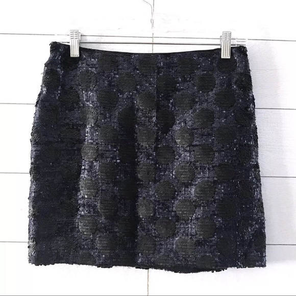 Madewell Dresses & Skirts - Madewell Blue Black Sequin Polka Dot Mini Skirt